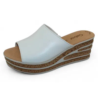 Gabor Women's Cervo Wedge Heel In White In Gray
