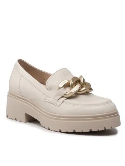 Gabor Women's Chunky Loafers In Cream/gold Ornament In Multi