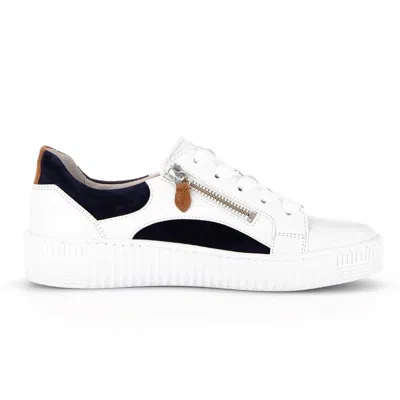 Gabor Women's Contrast Sneaker In White/marine