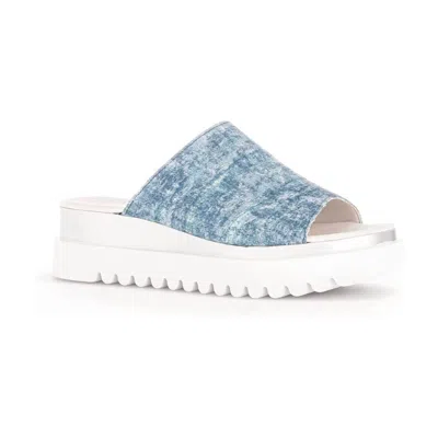 Gabor Women's Emily Rose Denim Platform In Blue In White