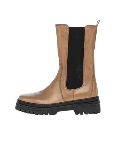 Gabor Women's Glaced Nappa Chelsea Boot In Brown,black In Animal Print