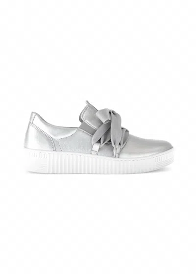 Gabor Women's Lacey Sneaker In Silver In White
