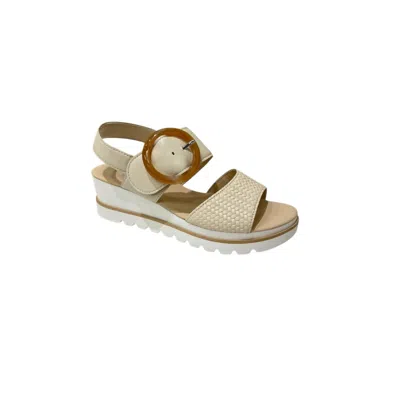 Gabor Women's Leather Sandals In Panna In White