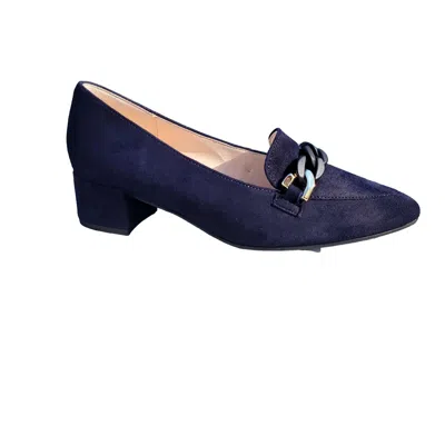Gabor Women's Loafers In Navy /w Gold Link In Blue