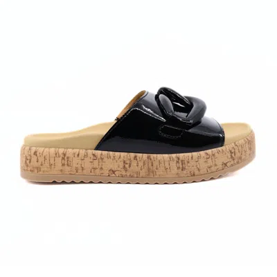 Gabor Women's Luxe Link Slide In Black Patent