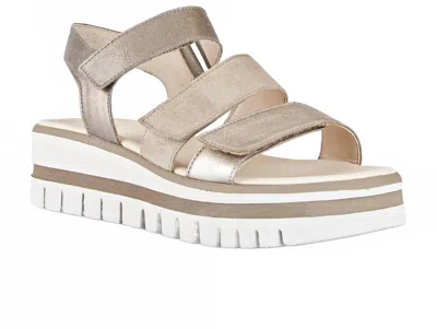 Gabor Women's Maturo Platform Sandals In Beige/gold In Neutral