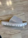 Gabor Women Platform Slide Sandal In Metallic Beige