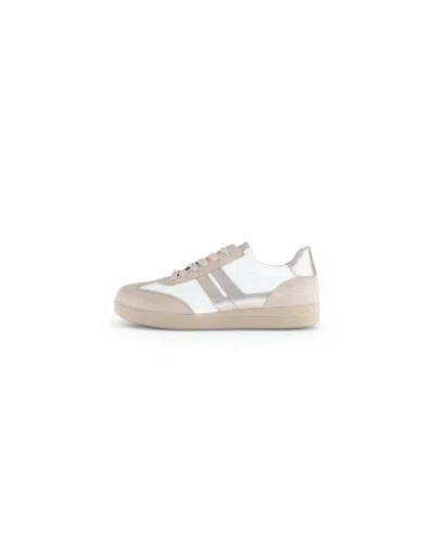 GABOR WOMEN'S RETRO 63.300 SNEAKER IN OAK/WHITE/PUDER