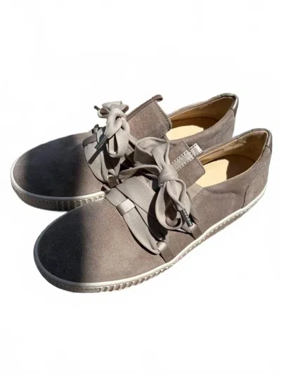 Gabor Women's Ribbon Lace Sneaker In Taupe In Grey