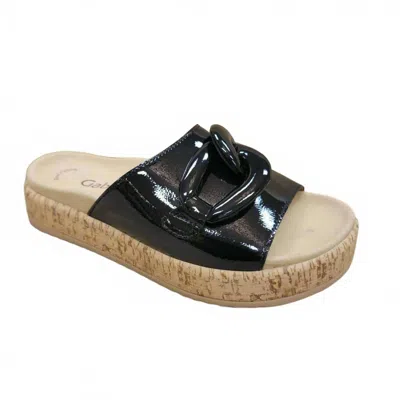Gabor Women's Sandal In Black Patent Tonal In Multi