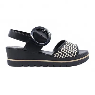 Gabor Women's Sandal Wedge Schwarz/panna In Black