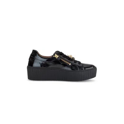 GABOR WOMEN'S SCHWARTZ PLATFORM SNEAKER IN BUMBLEBEE BLACK GOLD