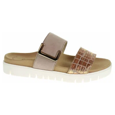 Gabor Women's Slide Sandal In Antikrosa Suede In Multi