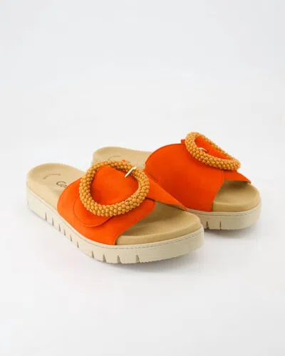 Gabor Women's Slip On Sandal In Pumpkin Orange In Multi