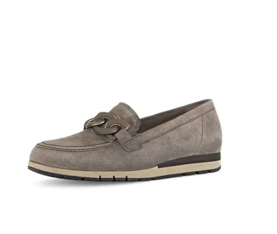 Gabor Women's Slip On Suede Shoe In Taupe In Gray