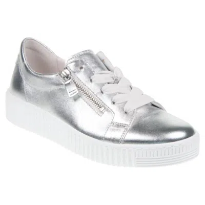 Gabor Women's Stephanie Leather Sneaker In Silver In Gray