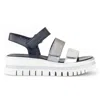 Gabor Women's Strappy Sandal In Black/silver Metallic In Multi