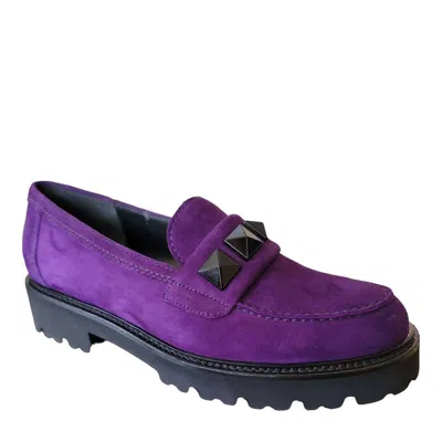 Gabor Women's Studded Loafers In Purple Suede
