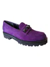 Gabor Women's Studded Loafers In Purple Suede In Multi