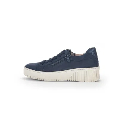 Gabor Women's Suede Sneaker In Blue Nubuck In Multi