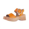 Gabor Women's Suede Wedge Sandals In Clementine
