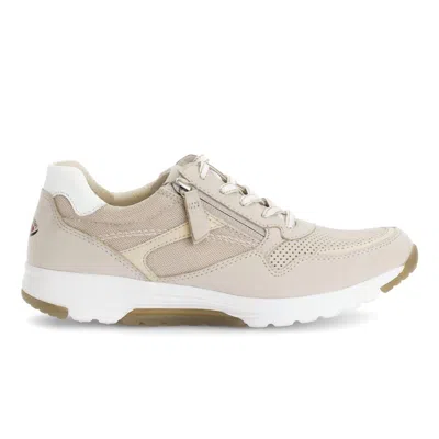 Gabor Women's Trainers Lace Up Shoes In Nubuck/mesh Powder/white In Neutral