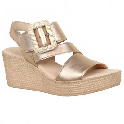 Gabor Women's Wedge Sandal In Champagne Metallic In Multi