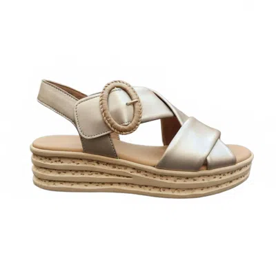 Gabor Women's Wedge Sandal In Champagne In Multi