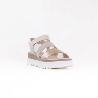 Gabor Women's Wedge Sandal In White/ Metallic