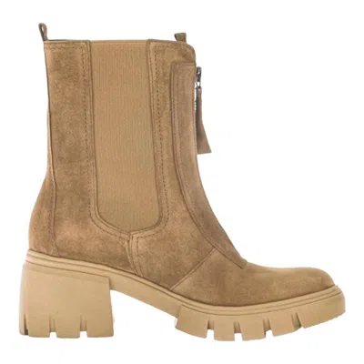 Gabor Women's Zip Closure Boots In Lion (caramel) Suede In Brown