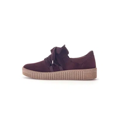 Gabor Womens 33.333 Suede Sneaker In Merlot In Red