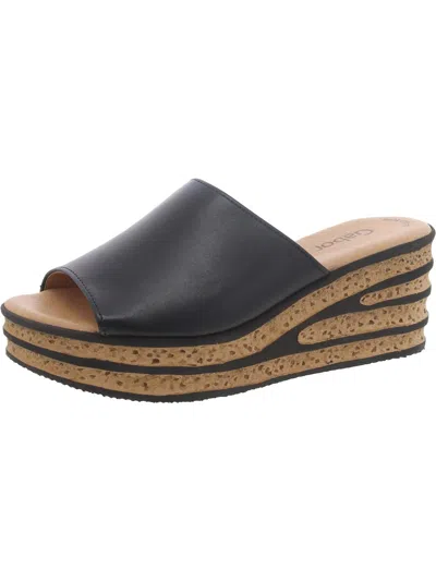 Gabor Womens Leather Open Toe Wedge Sandals In Multi
