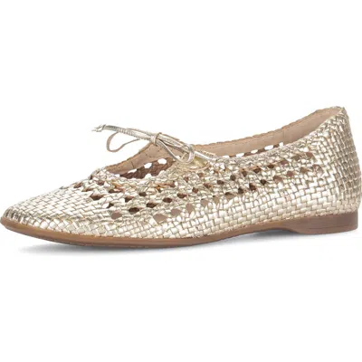 Gabor Woven Ballet Flat In Gold