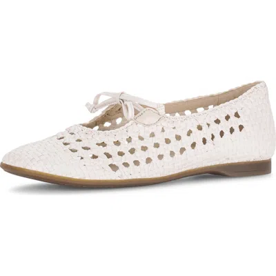 Gabor Woven Ballet Flat In White