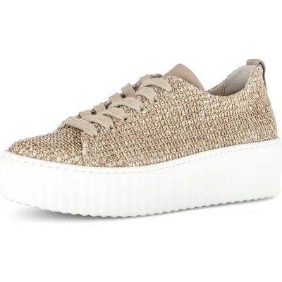Gabor Woven Platform Sneaker In Brown