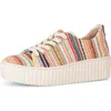 Gabor Woven Platform Sneaker In Multi