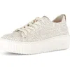 Gabor Woven Platform Sneaker In White