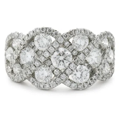 Pre-owned Gabriel & Co. 14 Karat White Gold Diamond Lace Cigar Band