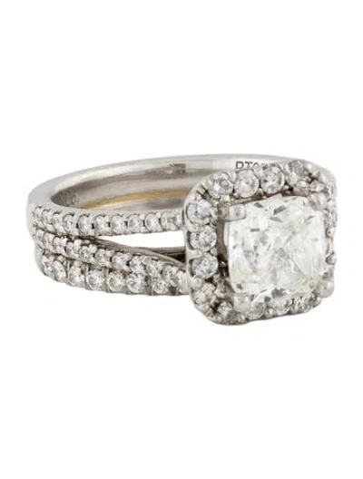 Pre-owned Gabriel & Co. 1.49ct Diamond Halo Engagement Ring In Multi