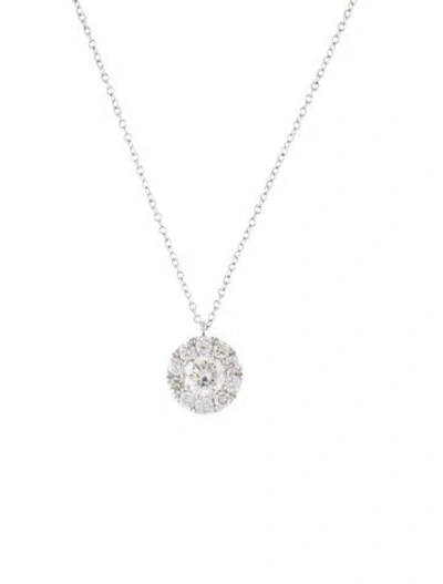 Pre-owned Gabriel & Co. 14k 1.05ctw Diamond Pendant Necklace, 17.25" In Multicolor
