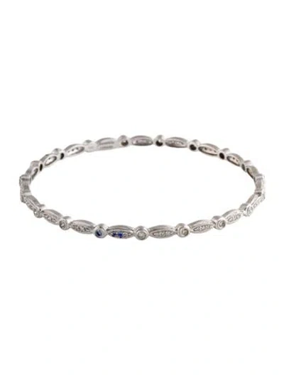 Pre-owned Gabriel & Co. 14k 1.08ctw Diamond Bangle Bracelet, 8" In Multicolor