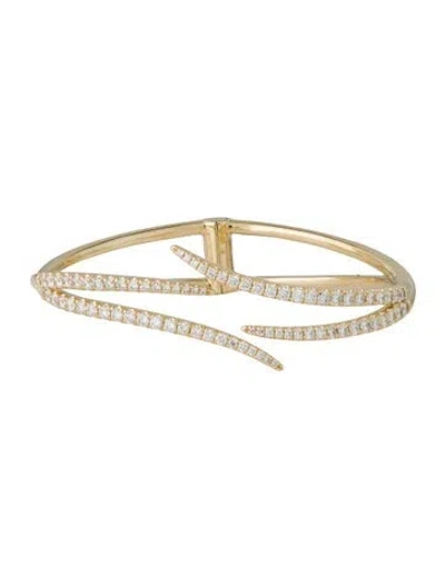 Pre-owned Gabriel & Co. 14k 1.22ctw Diamond Cuff, 6.5" In Multicolor