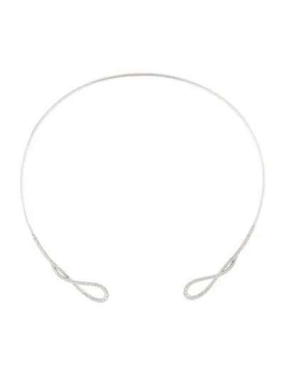 Pre-owned Gabriel & Co. 14k 1.38ctw Diamond Open Twisted Loop Collar Necklace, 14.5" In Multicolor