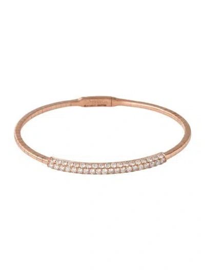 Pre-owned Gabriel & Co. 14k 2.00ctw Diamond Demure Bangle Bracelet, 6.75" In Multicolor