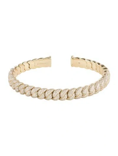 Pre-owned Gabriel & Co. 14k 3.74ctw Diamond Twisted Link Cuff Bracelet, 6.5" In Multicolor