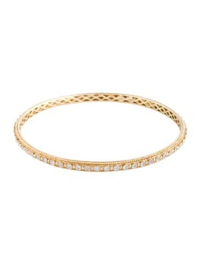 Pre-owned Gabriel & Co. 14k Diamond Bangle Bracelet, 8" In Multicolor