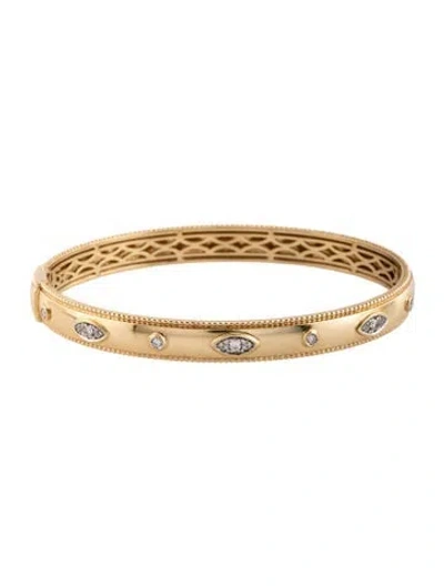 Pre-owned Gabriel & Co. 14k Diamond Bujukan Bangle, 7.75" In Multicolor