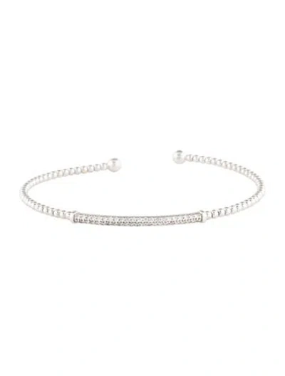 Pre-owned Gabriel & Co. 14k Diamond Bujukan Bar Split Bangle, 6.5" In Multi