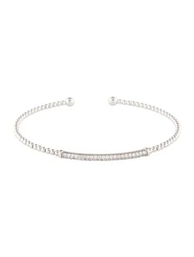 Pre-owned Gabriel & Co. 14k Diamond Bujukan Bar Split Bangle Bracelet, 6.75" In Multi