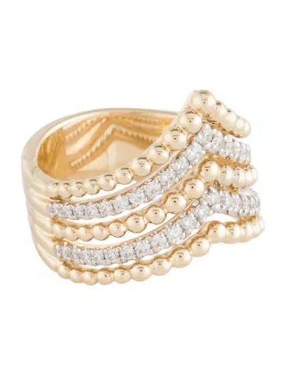 Pre-owned Gabriel & Co. 14k Diamond Bujukan Chevron Ring In Multicolor
